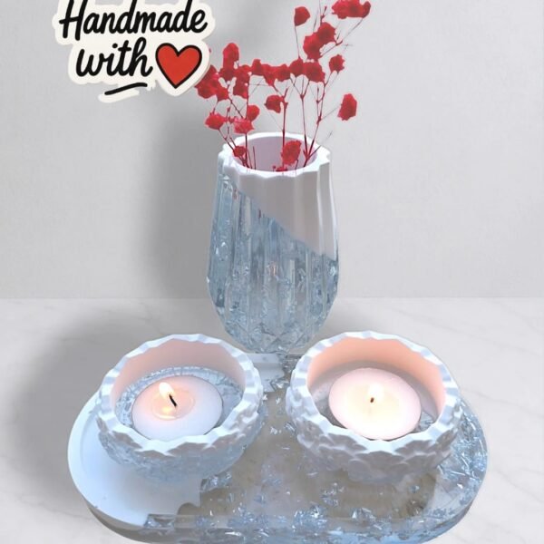 סט קבלת שבת בעיצוב קריסטלי ייחודי בעבודת יד