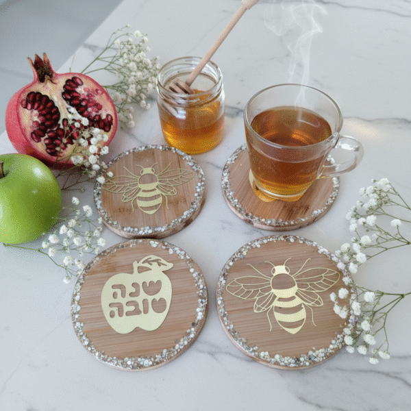 תחתיות לכוסות מעוצבות לראש השנה